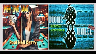 Pool Hall Betty (Original) - Doobie Jubilee - Live at Musical Medicine 4
Hey Folks! Here is another clip from our show at Musical Medicine 4 back in July. Hope you all enjoy!
This one features Scottie Lawnchair on the Drums and harmonica and Johnny Lager on Lead Vocals and Rhythm guitar in a tune that he wrote that is one our older originals. Hope you all enjoy it. Similar situation with the audio, just from the handcam video but decent enough quality we can share it.
Doobie Jubilee are:
Johnny Lager - Rhythm Guitar and Vocals
Scottie Lawnchair - Drums, Harmonica, Vocals
Skippy D. - Lead Guitar, Occasional Rhythm Guitar, Occasional Vocals, Band Tech Dude. A/V Club President.
If you like it, share it!!!!! Be the friend or family member that introduces your loved one to the joy and pleasure of a Doobie Jubilee moment. Tax and Calorie Free. Not available in Chicago or California. Some restrictions could apply if we believed in those kind of things. Pool Hall Betty (Original) - Doobie Jubilee - Live at Musical Medicine 4