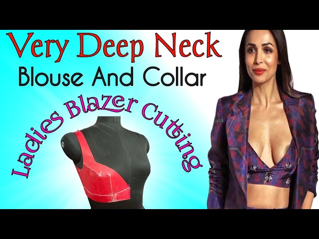 Very Deep Neck Blouse😱 Ladies Blazer Cutting 