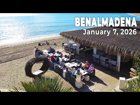Benalmadena January 7 2026 Promenade Walk Malaga Costa Del Sol Spain 4K 