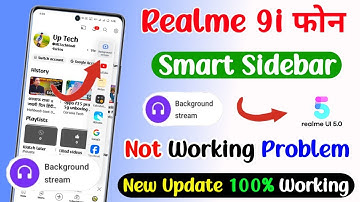 realme 9i background stream not working problem | realme 9i smart sidebar enable kaise kare