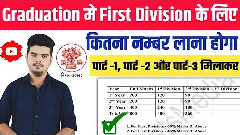 graduation me first division ke liye kitna number chahiye | BA me first division marks kitna hota h