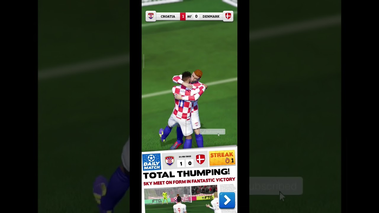 1 streak 🔥 score hero 2022 croatia vs denmark 