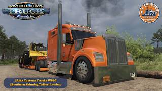 ATS 1.58 Mods Alka Customs Trucks W990 - Southern Skinning Talbert Lowboy｜CAT C15 ACERT 650 [POV]