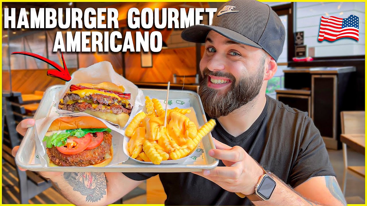 PROVANDO O FAMOSO SHAKE SHACK DOS ESTADOS UNIDOS | HAMBURGERIA GOURMET AMERICANA