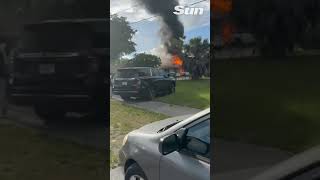 Fire rescue helicopter crashes into building in Florida, killing two #shorts