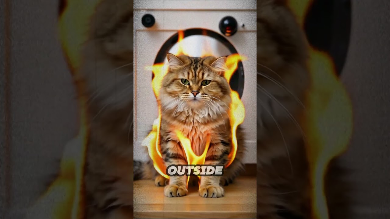 Why don't cat's run away from fire even they 're burning ?