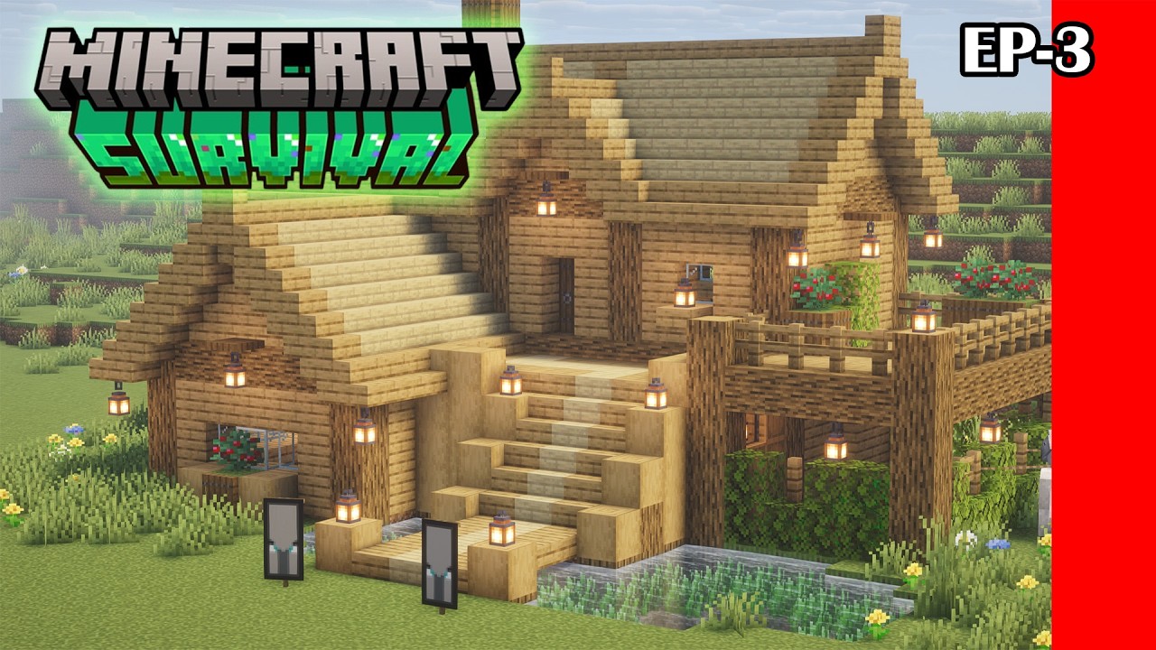 OUR FIRST SURVIVAL HOUSE | MINECRAFT SURVIVAL EPISODE 2 - YouTube