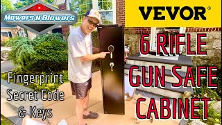 VEVOR 6 Rifle Gun Safe w/Fingerprint & Secret Code Digital Keypad Lock Storage Cabinet Emergency Key