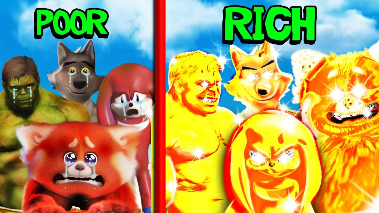 Upgrading EVERYONE From POOR To RICH In GTA 5 (Hulk, Turning Red, Sonic)