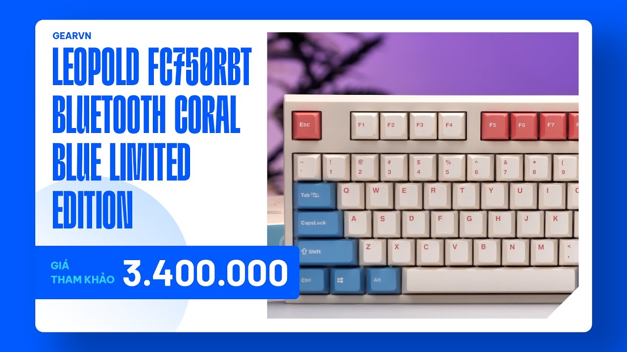 Bàn phím Leopold FC750RBT Bluetooth Coral Blue Limited Edition | QUICK REVIEW