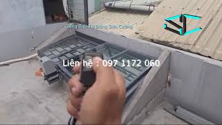 Giếng Trời Tự Động Mở . Đóng Mở Bằng Remote. Đóng Mái Khi Trời Mưa