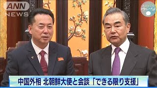 中国の王毅外相と北朝鮮の大使が北京で会談(2021年5月28日)