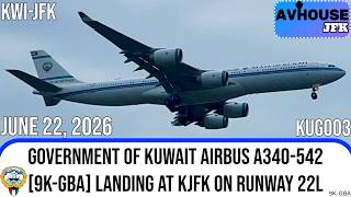 [RARE!] Government Of Kuwait Airbus A340-542 [9K-GBA] Landing At KJFK On Runway 22L