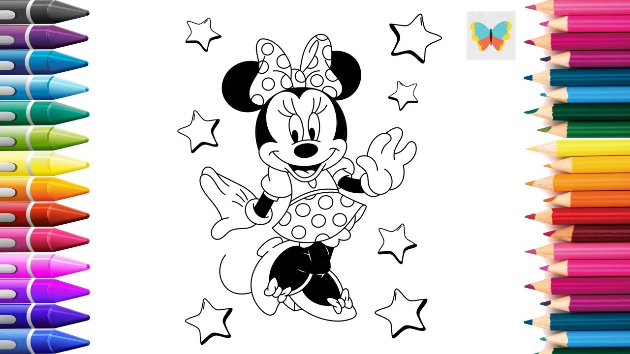 Раскраски героев диснеевских мультиков: Мини Маус (Mini Mouse) скачать