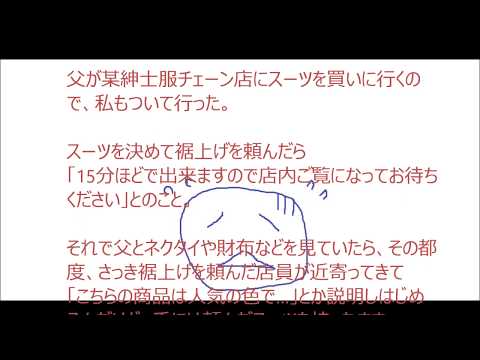 客と店員のやり取り。紳士服店編