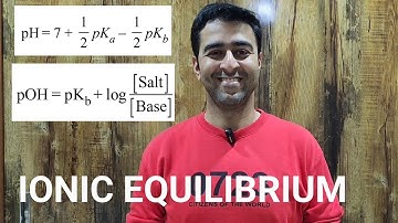 IONIC EQUILIBRIUM (Quick Revision of Formulas)