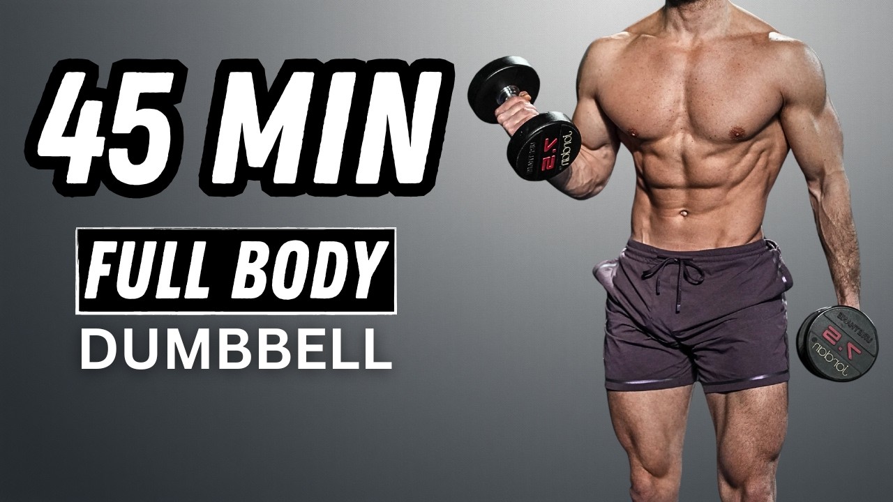 45 Min FULL BODY DUMBBELL WORKOUT (No Repeat) | Rowan Row