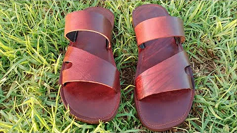 #How to make a leather sandal # With very simple materials #