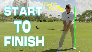 Sync Up Your Arms And Hips In The Downswing For Longer Straighter Drives | Golf Lesson