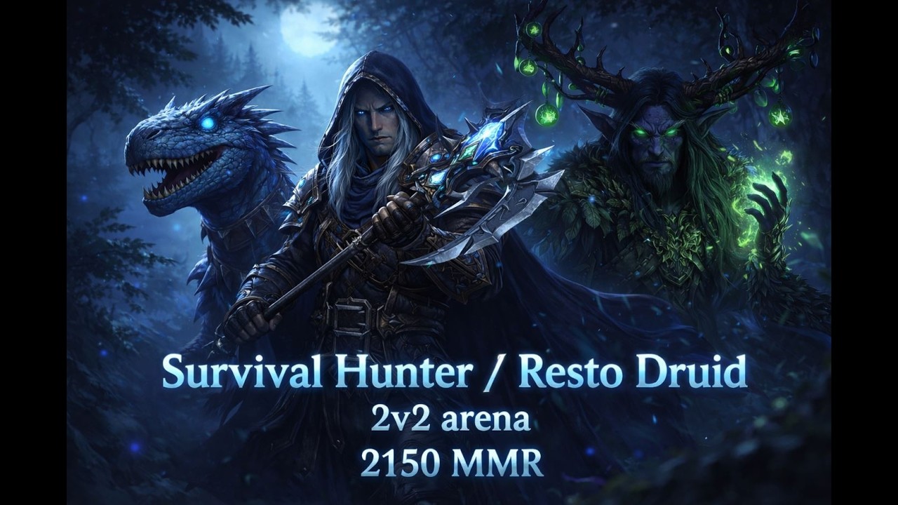 2150 MMR 2v2 — Survival Hunter / Resto Druid | WoW PvP Arena | Midnight Pre-Patch 12.0.1