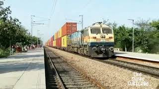 Gurgaon-Mundra double-stack container train ||#WDG4 || Honking harshly || #indian_railways