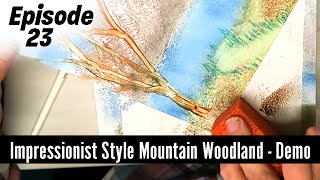 Encaustic Art How To Paint Impressionist Style Mountain Woodland Scene Compact Hotplate Tutorial