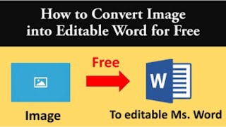 JPG to Word Converter || How to Convert Image to Word Document