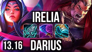 IRELIA vs DARIUS (TOP) | 11 solo kills, 700  games, Dominating | KR Diamond | 13.16