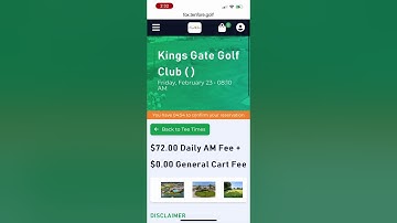 TenFore mobile tee time booking engine