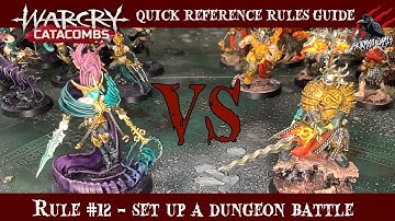 WARCRY CATACOMBS SET UP A DUNGEON BATTLE - WARCRY QUICK RULES REFERENCE GUIDE #12- Warhammer Rules