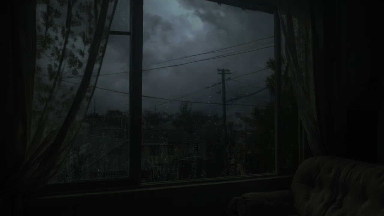 Cozy Thunderstorm at Home | Gentle Thunders & Rain on Roof | Calm Before the Storm