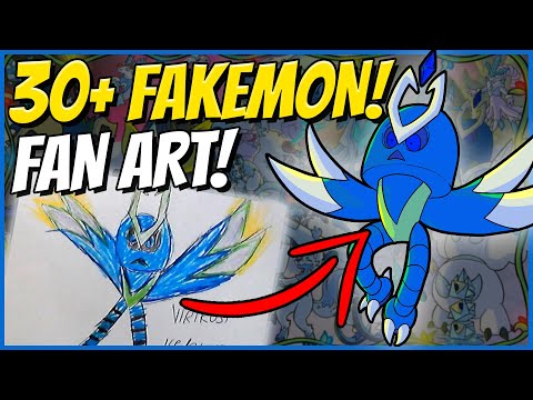 Drawing Fan Art for 30+ Festively Freezing Fakemon!