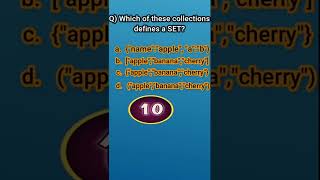Which of these collections defines a set #shorts #python #introduction #tutorial #beginners #quiz