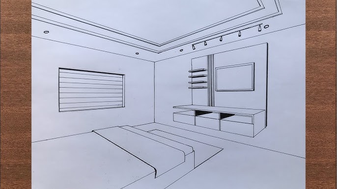 How to Draw a Room in 1-Point Perspective Step by Step for ...