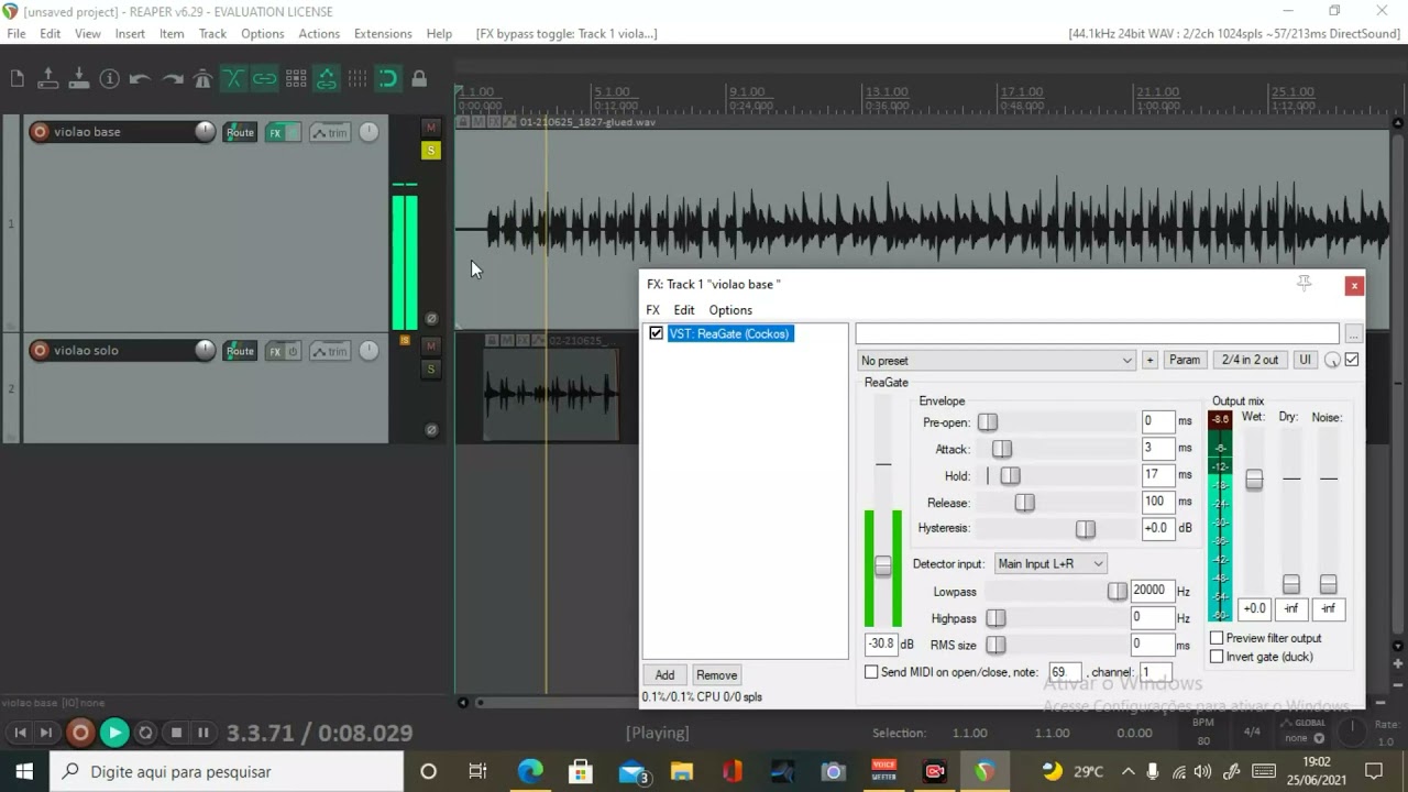 ReaGate REAPER Melhorando o AUDIO....