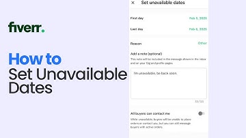 How to  Set Unavailable Dates on Fiverr
