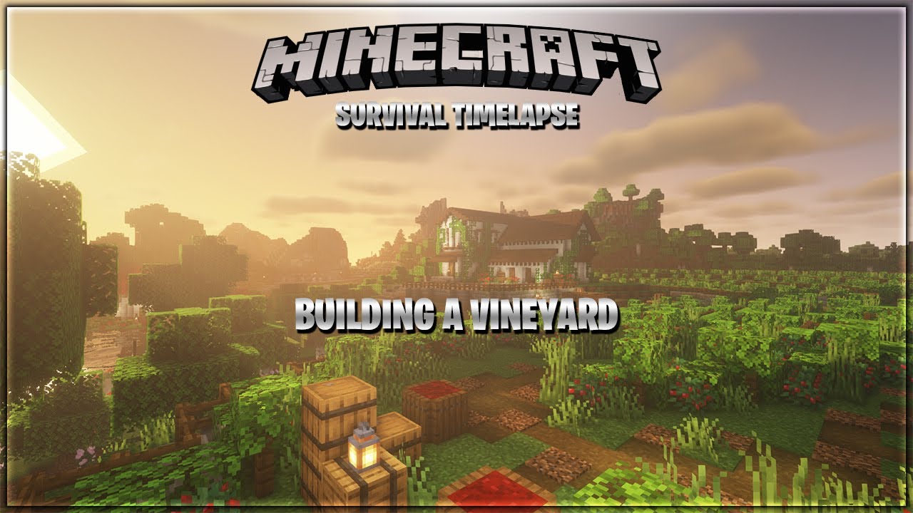 Minecraft Build Timelapse | Vineyard House and Fields in Survival - YouTube