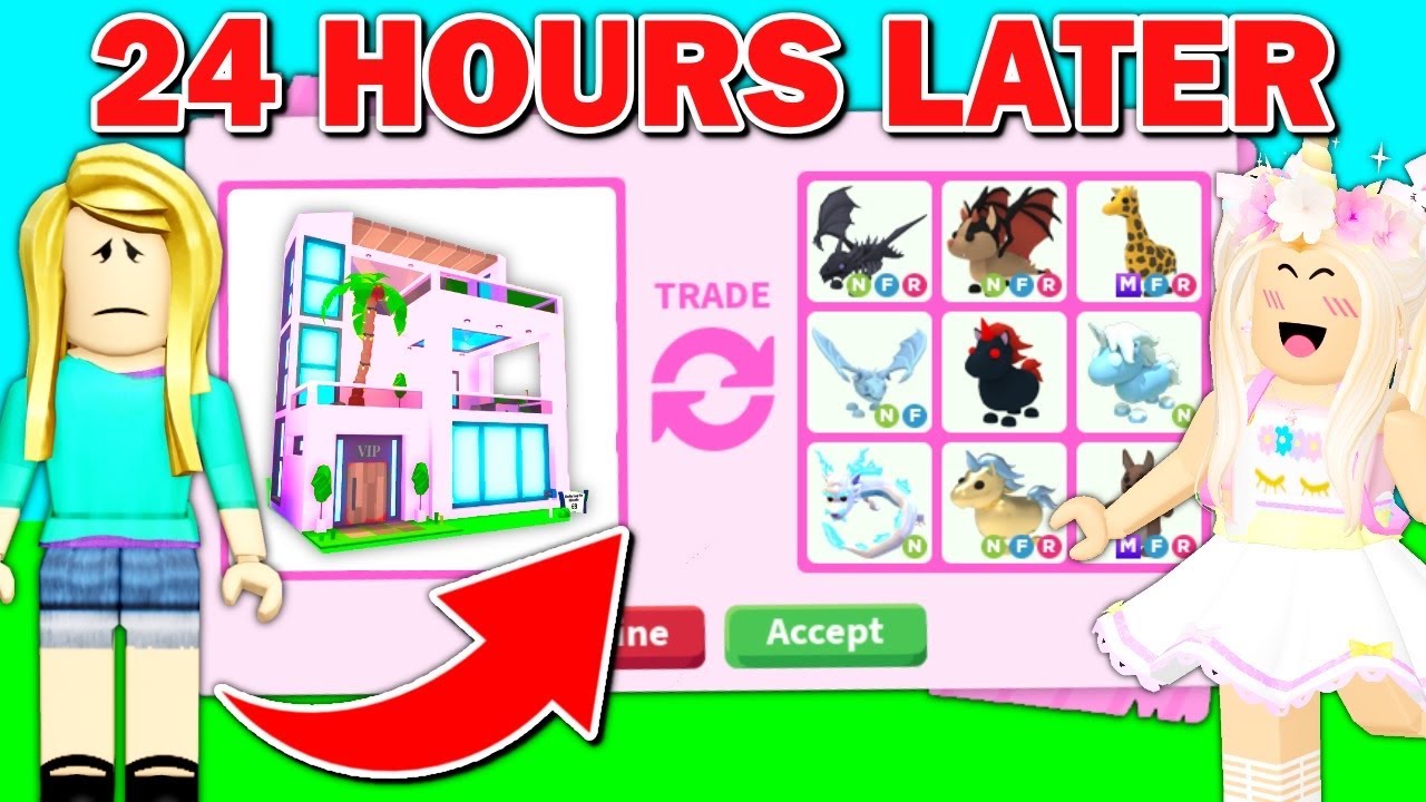 From NOOB To TRADING RICH Home In Adopt Me In 24 Hours! (Roblox)