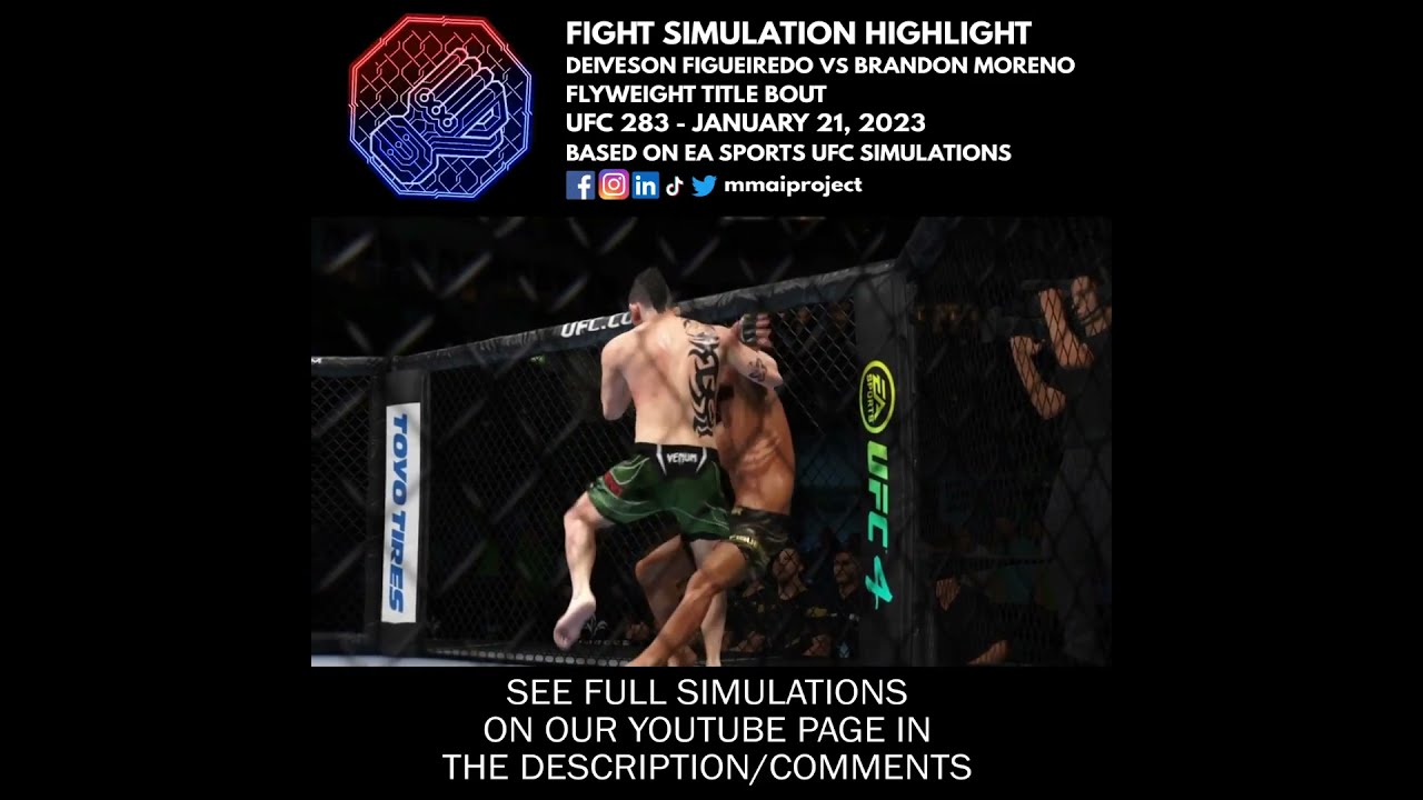 🇲🇽🇧🇷👊🎮 UFC 283 Brandon Moreno Deiveson Figueredo FW Title Bout Fight Simulation Highlight #shorts