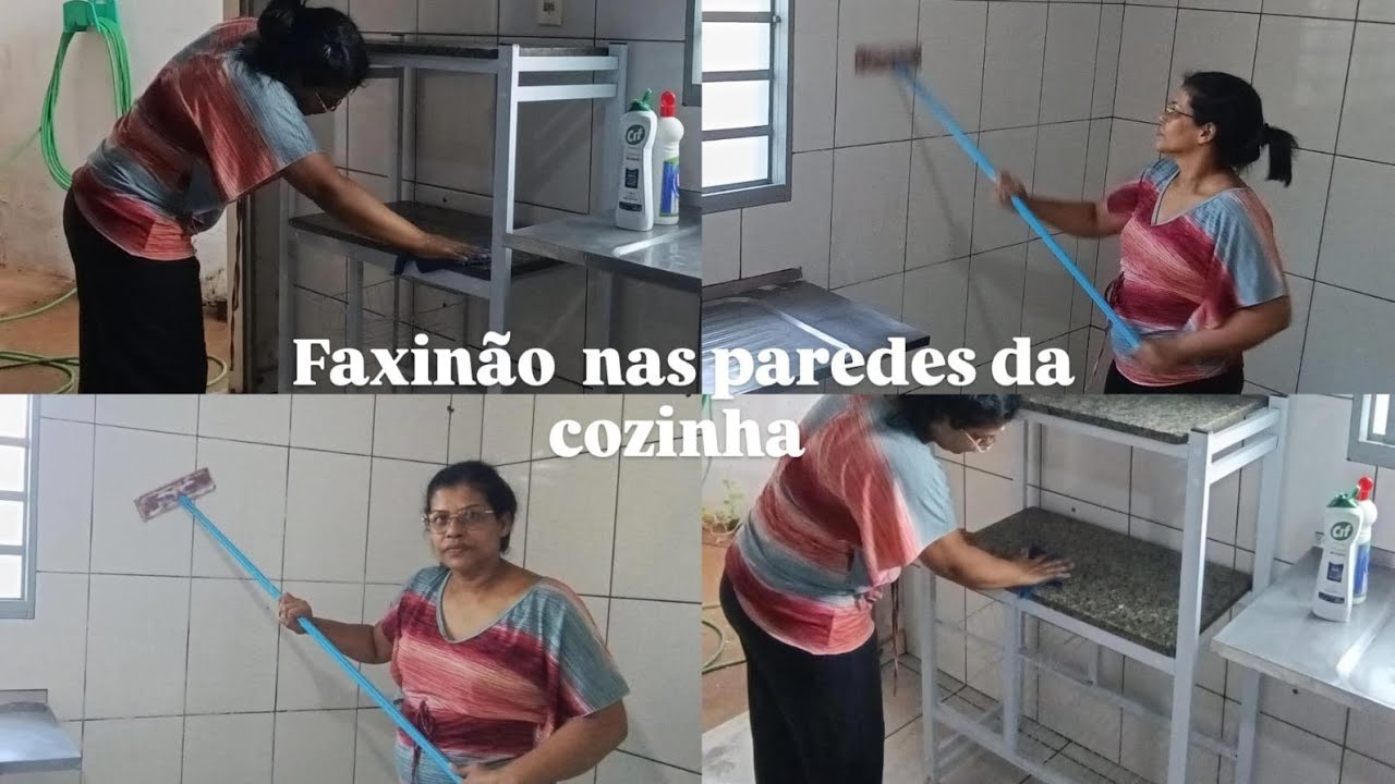 Faxina da parede da cozinha tiramos toda gordura, ficou brilhando 🤩 #Faxina