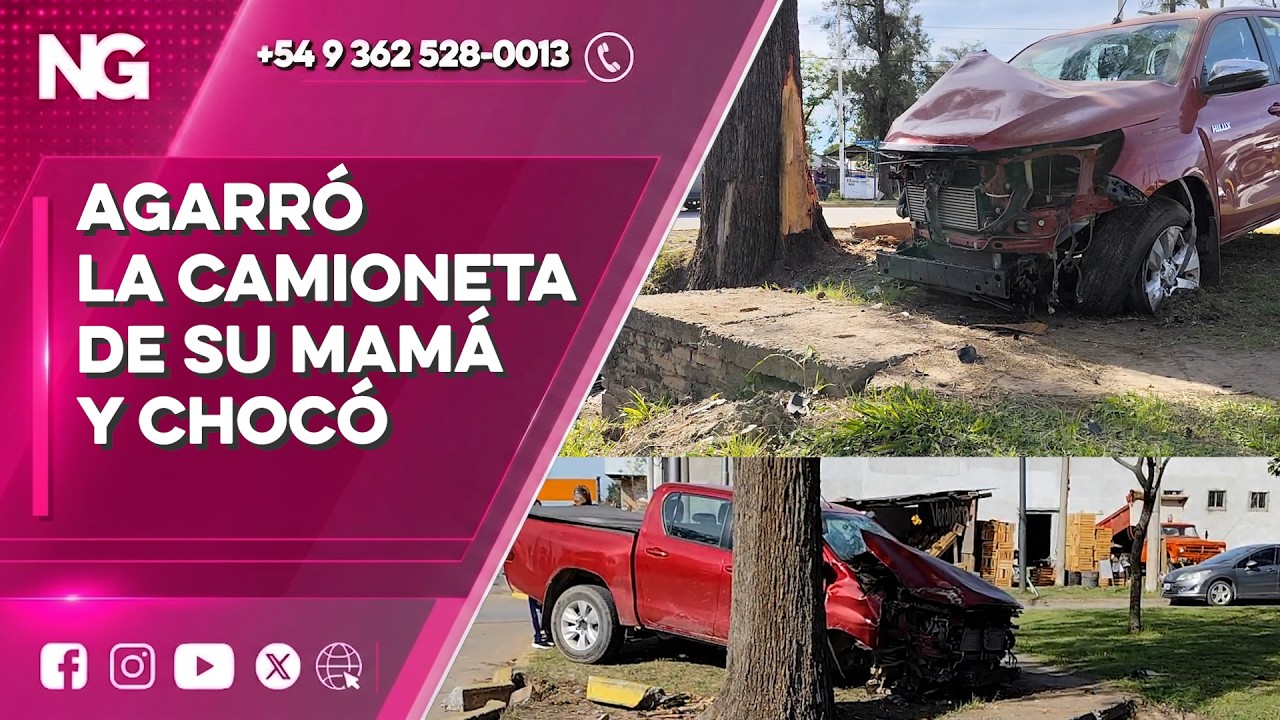►Sáenz Peña: joven alcoholizada estrelló la camioneta de su madre