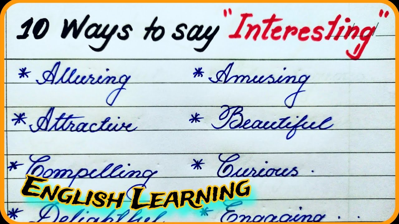 Different ways to say interesting | How to say interesting | English learning for beginners |