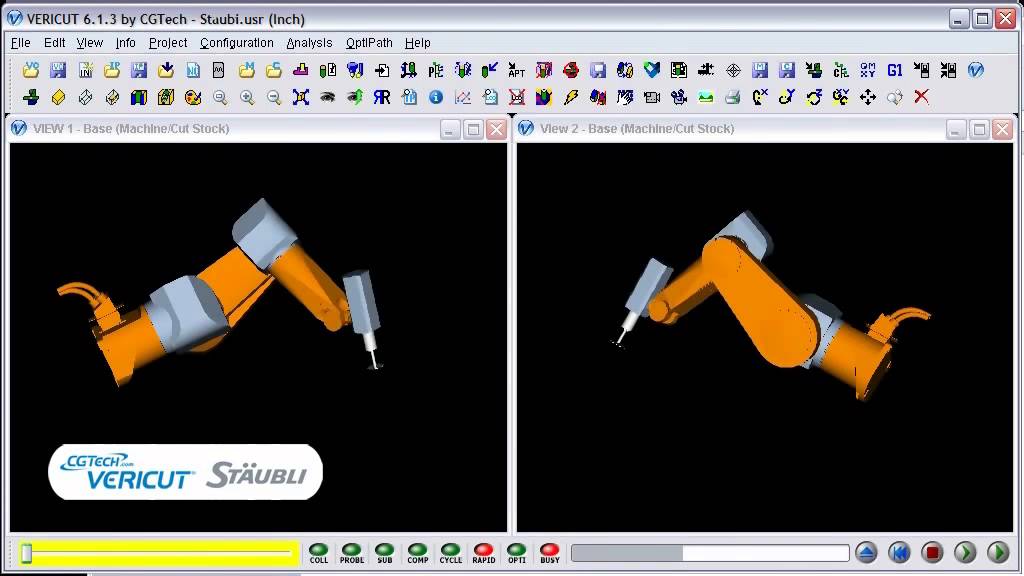 Staubi robot CNC simulation with VERICUT