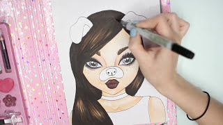 Topmodel Malbuch | How to draw a Snapchat Girl | Gesicht malen | Copics || Foxy Draws