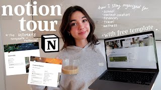 the ULTIMATE Notion tour for productivity &amp; organization 💻 school, content, travel, wellness &amp; more