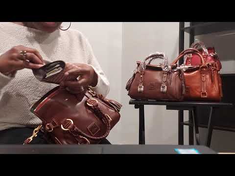 Dooney & Bourke Florentine Micro Satchel Chestnut Leather Handbag