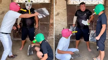 Blindfolded Hitting Challenges Men