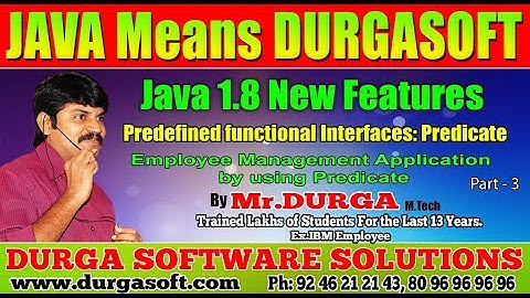 Java 1.8 New Features  ||   Employee Management Application by using Predicate Part - 3|| by Durga