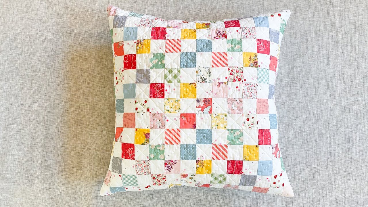 How to sew a Quilted Patchwork Cushion 