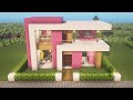 Minecraft Modern Pink House Build Tutorial 